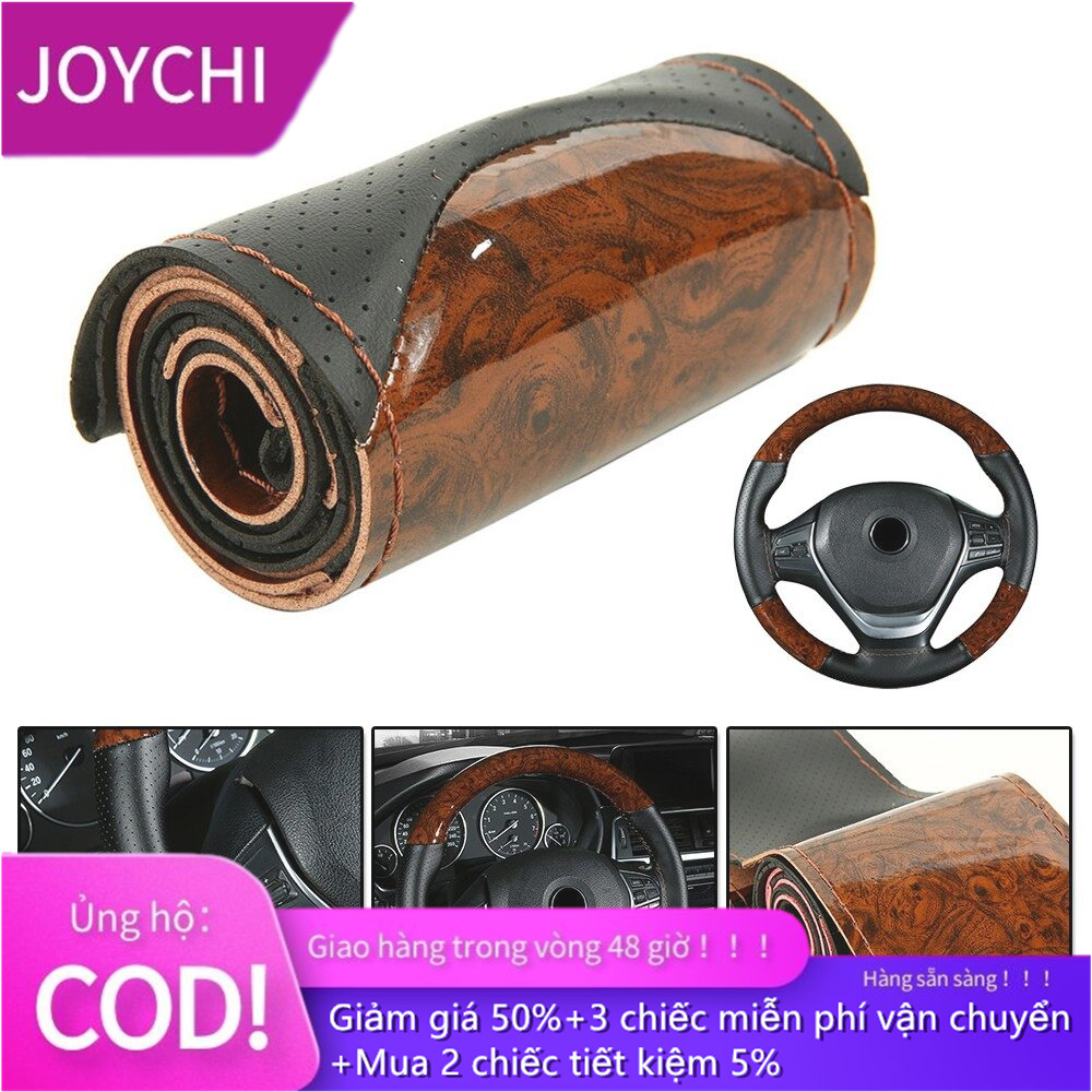 Vỏ bọc vô lăng bằng da xe tải tự làm bằng gỗ đào, với kim và chỉ
