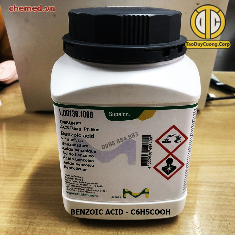 Hóa chất C6H5COOH - Benzoic acid dùng trong thí nghiệm