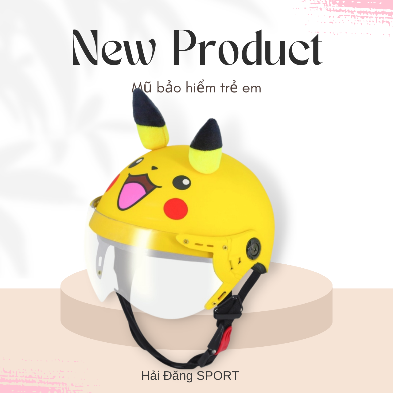 Mũ bảo hiểm trẻ em pikachu - Nón bảo hiểm cho trẻ từ 3-5 Tuổi - Nón bảo hiểm trẻ em chất lượng cao