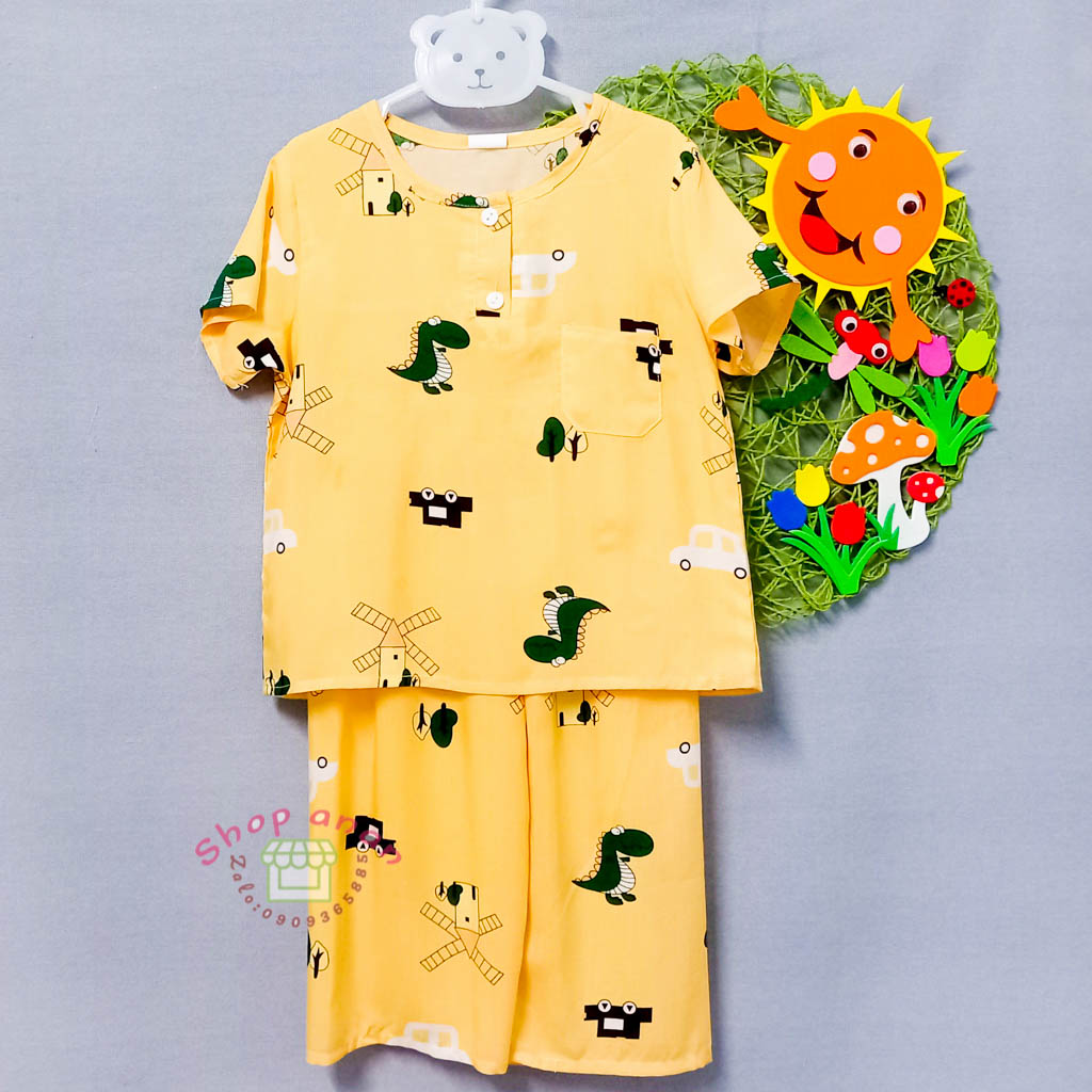Bộ tole quần dài tay ngắn bé trai 12-13kg