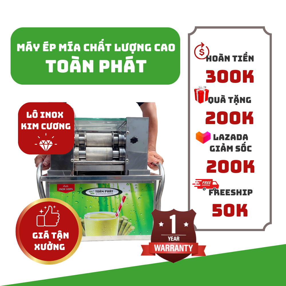 Máy ép nước mía siêu sạch 1 cây lô kim cương chất lượng cao nhỏ gọn Toàn Phát