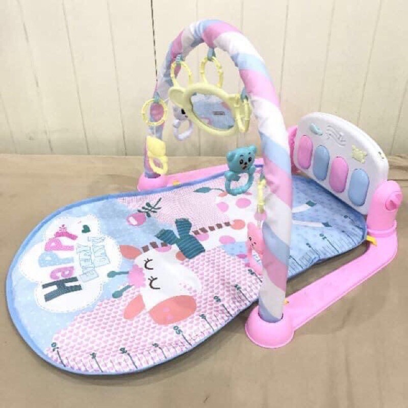 Thảm nhạc cho bé sơ sinh nằm chơi Piano Gym Khỉ Voi Hươu đồ chơi cho bé vận động 4 giác quan thông minh Zozon