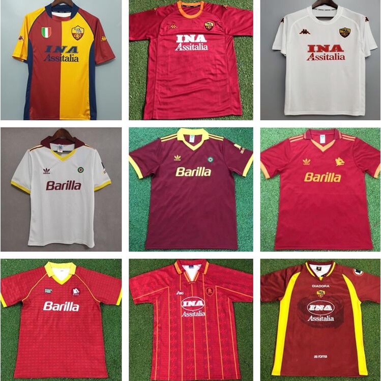 Hot roma retro jersey 00-01 home away 01-02 roma retro soccer jersey football jersey maillot de foot 90/91 99-00 96/97 97/98 98/99