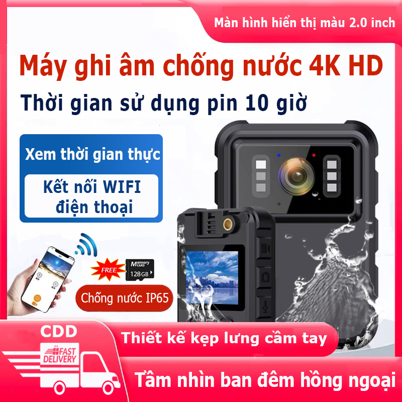 Camera hành trình mini 4K WIFI quay đêm  camera hành trình xe đạp xe máy Ghi nhận trong 9 giờ liên t