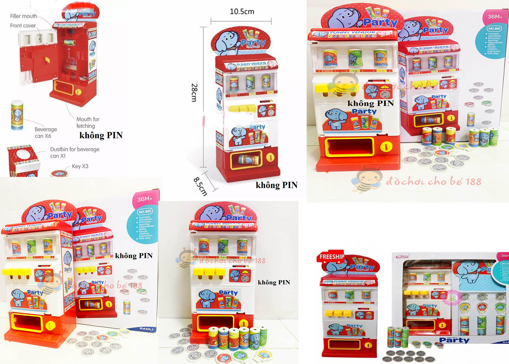 Bộ đồ chơi máy bán nước tự động con voi