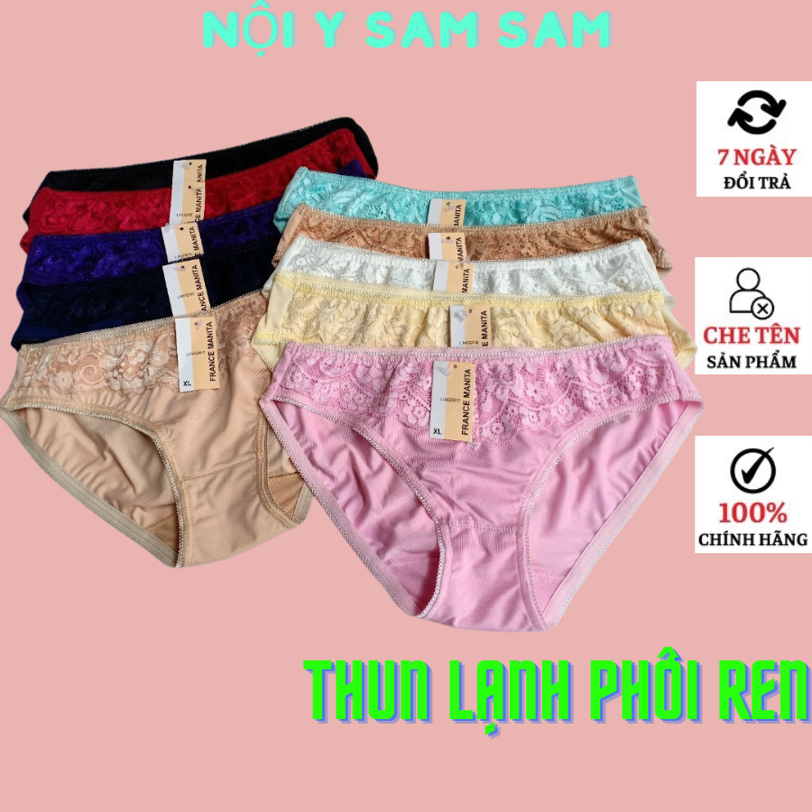 Quần Lót Nữ. Quần Lót Mara Thun Lạnh Phối Ren thương hiệu Mara chất thun lạnh dày dặn mà rất mát mẻ, hàng đủ size