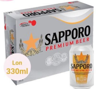 Bia SAPPORO Premium lon 330ml