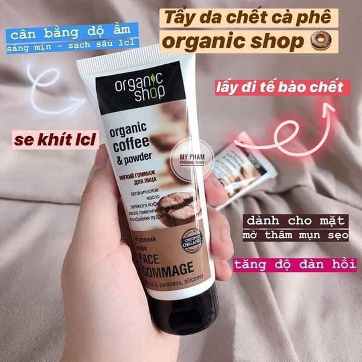 Tẩy da chết mặt cafe organic - tẩy tế bào chết