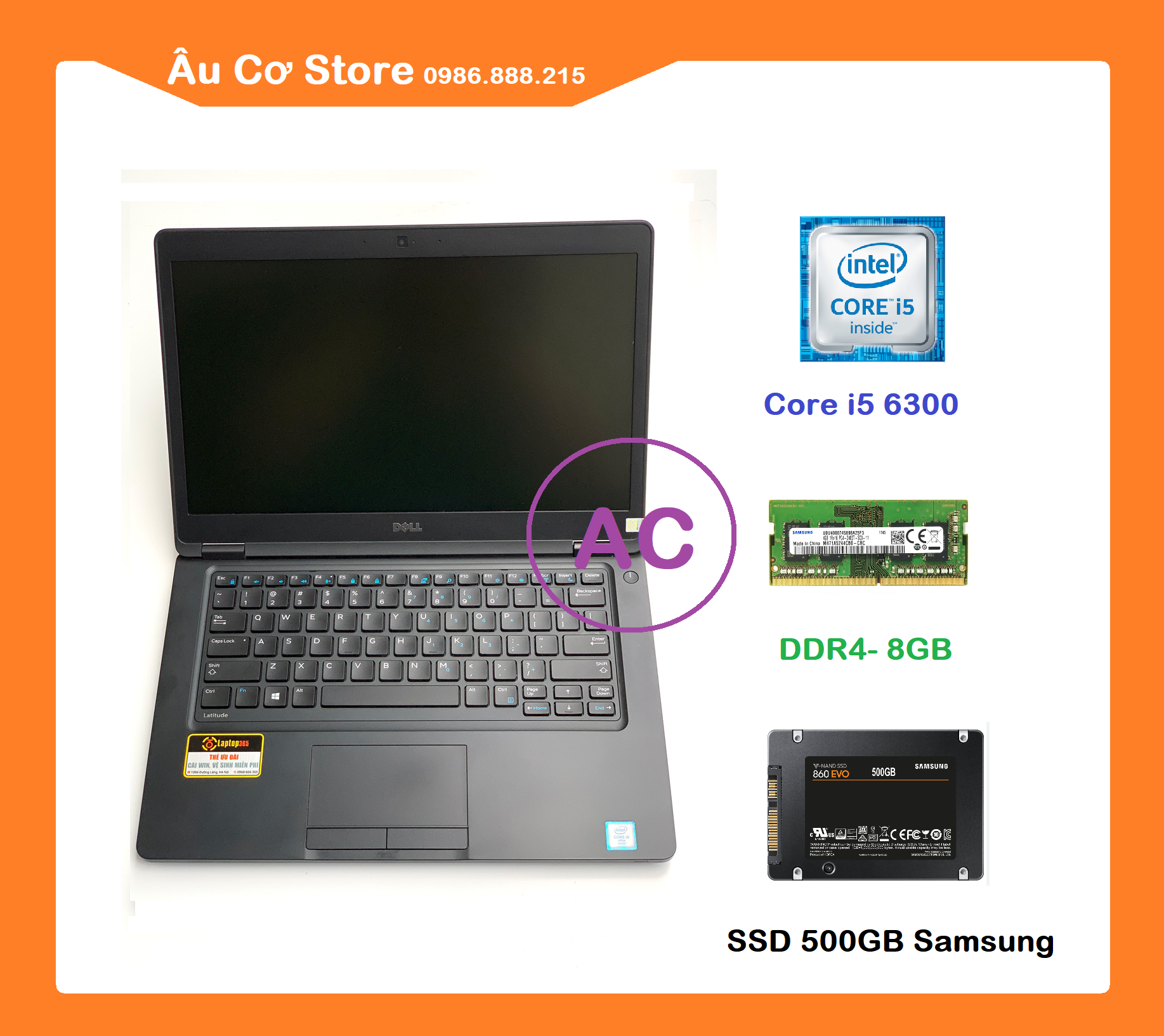 Laptop dell latitude e5480 core i5 6300u/ ram ddr4 8g/ ssd 256g/ màn 14 fhd ips /card intel hd graphics 520 - chuyên dùng văn phòng, đồ họa - bh 6 tháng