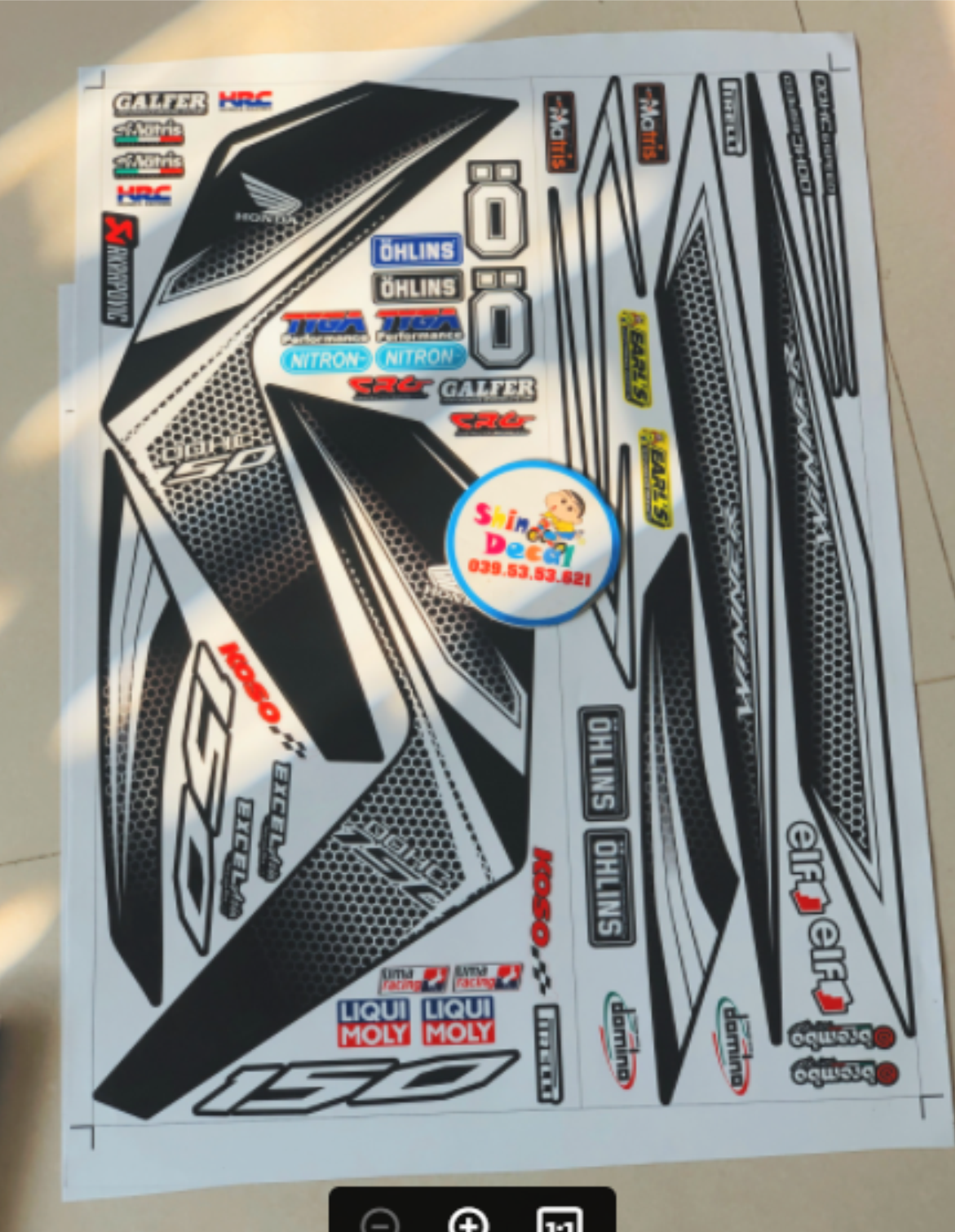 Tem rời winner tổ ong trắng đen