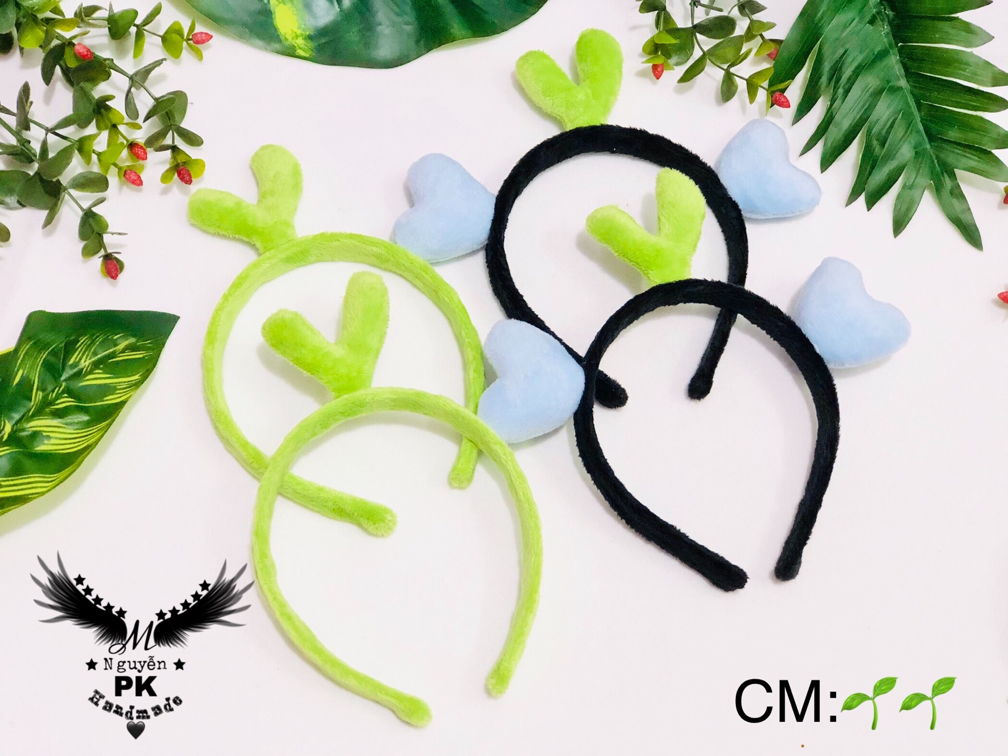 Băng đô cài tóc mầm non xanh