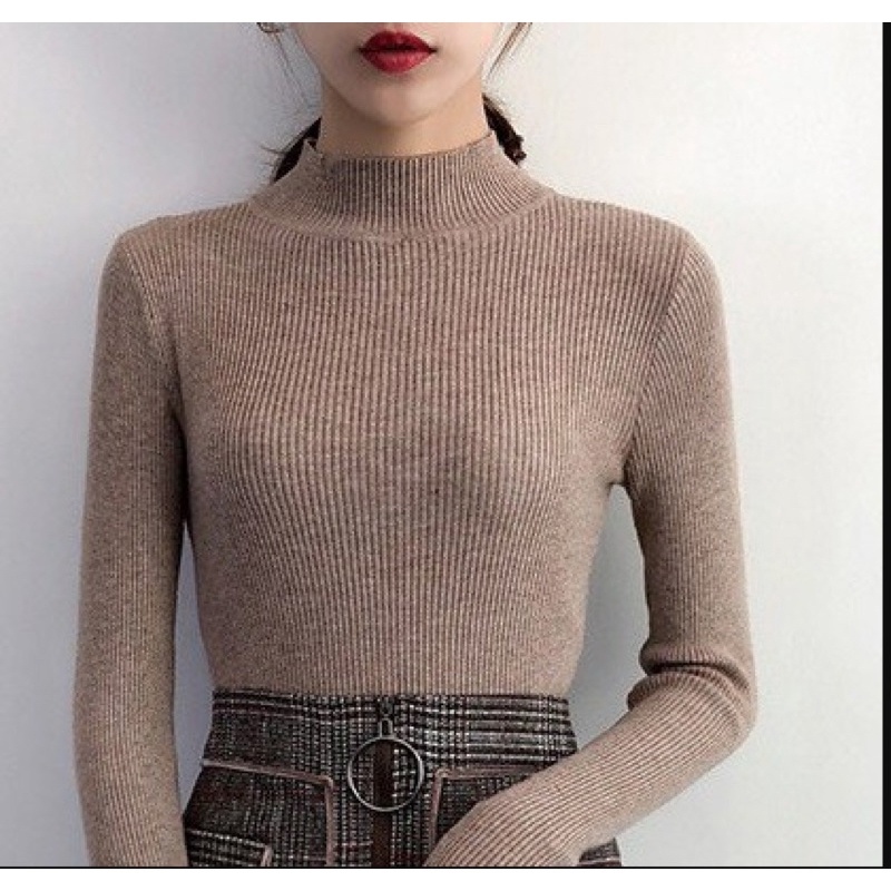 ✒☬✗  [Freeship] Áo Len Tăm Cổ Ba Phân Dày Dặn Mềm Mịn