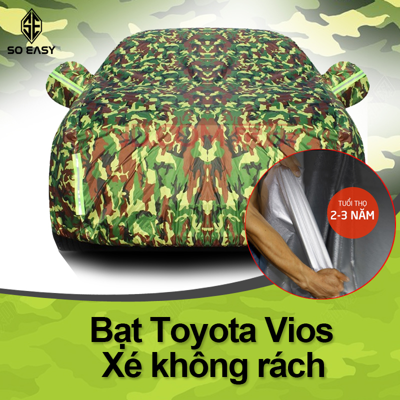 [HCM][TOYOTA VIOS] Bạt phủ xe ô tô TOYOTA VIOS áo trùm xe hơi tấm che nắng cho xe ô tô 4 đến 7 chỗ gấp xếp gọn gàng kèm túi đựng chất liệu vải dù Polyester Oxford Fabric cao cấp chống nước tốt chống nắng vượt trội độ bền cao BPXML