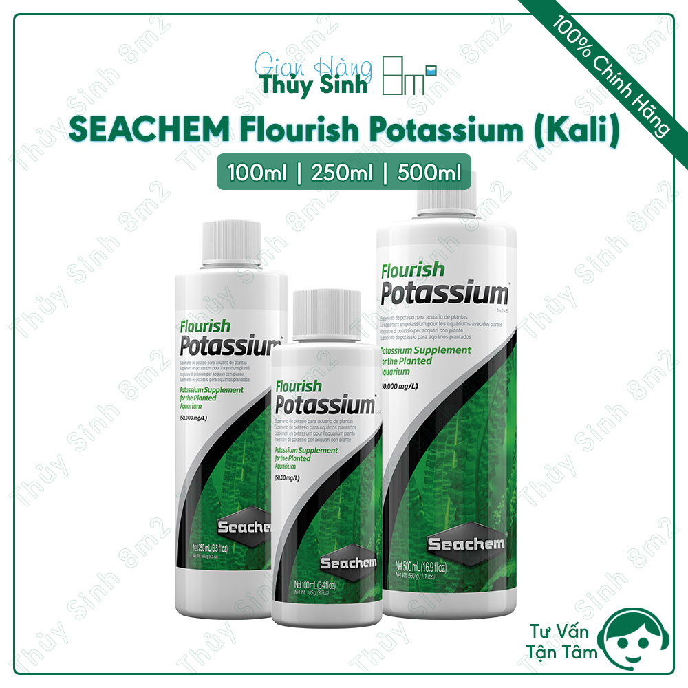 Phân Nước SEACHEM Flourish Potassium - Cung cấp Đa lượng Kali tinh khiết cho cây thủy sinh - 8m2