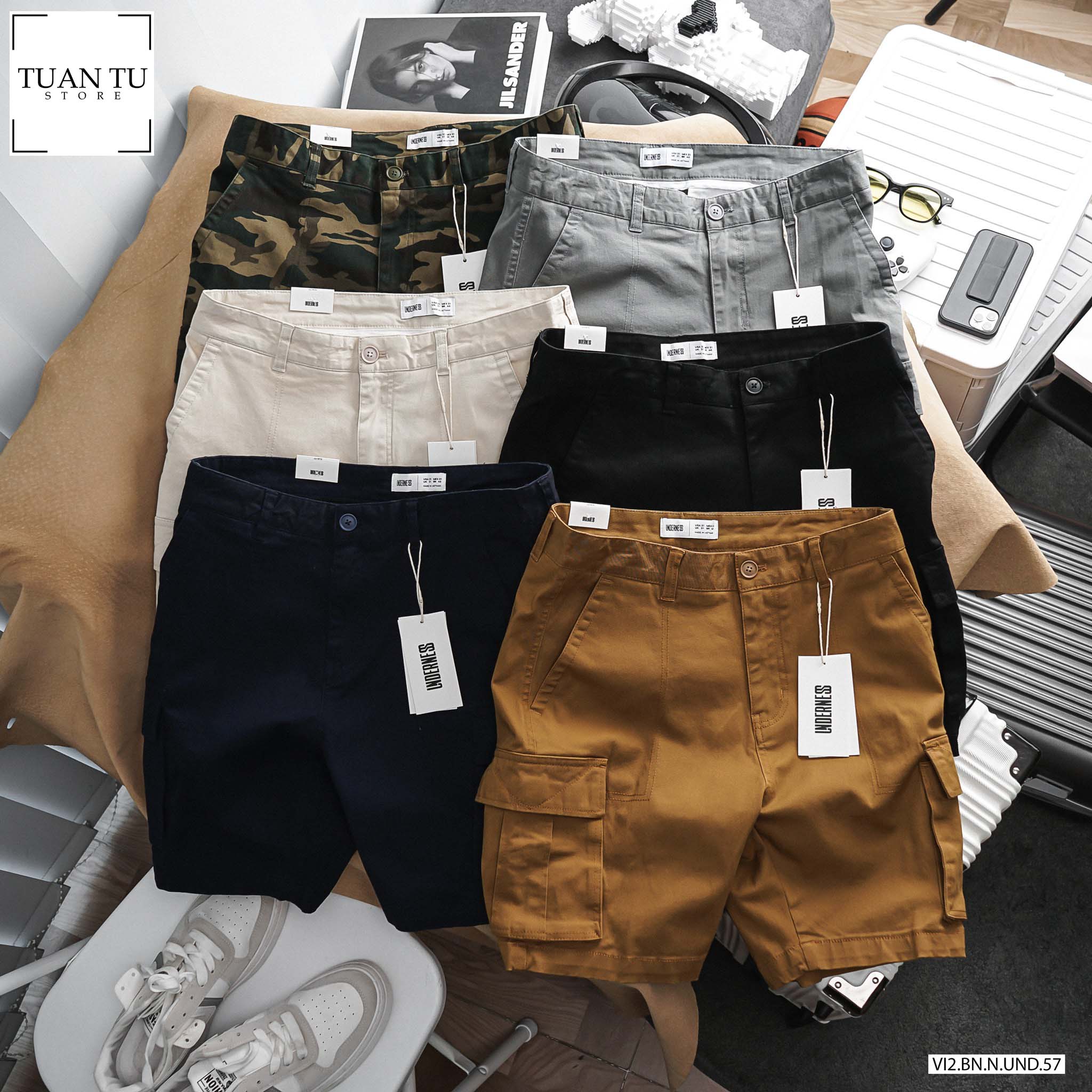 Quần Shorts Nam Kaki Under 6 clolor, Túi hộp, vải kaki dày dặn, co giãn nhẹ, hàng VNXK - Tuantustore