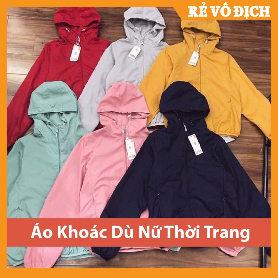 Áo Khoác Nữ Nhẹ  Vải Dù Chắn Gió Chống Nắng Bụi Chống Nước Kiểu Basic - Khóa Kéo - Mũ Trùm Đầu -  Túi Có Khóa -  Thời Trang Cao Cấp Giá Rẻ Full Size Nhiều Màu Được Chọn Màu Cam Kết hàng Xịn Đẹp