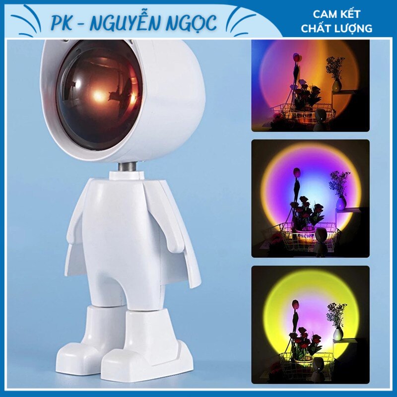 Đèn Ngủ Hoàng Hôn Phi Hành Gia - Quay Tiktok - Ánh Sáng Nhiều Màu - Đèn Led Trang Trí - Hot trend