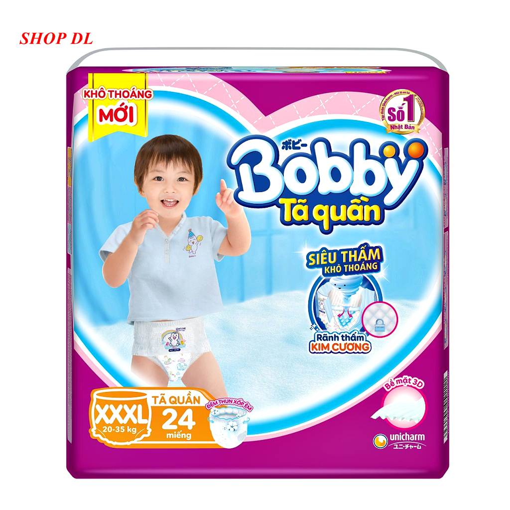 TÃ QUẦN BOBBY XXXL24 - 24 MIẾNG - CHO BÉ 20-35 KG