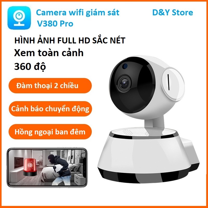 Camera wifi V380Pro Q6 2Mpx FullHD, xoay 360 độ, đàm thoại 2 chiều, cảm biến hồng ngoại, góc nhìn rộng.