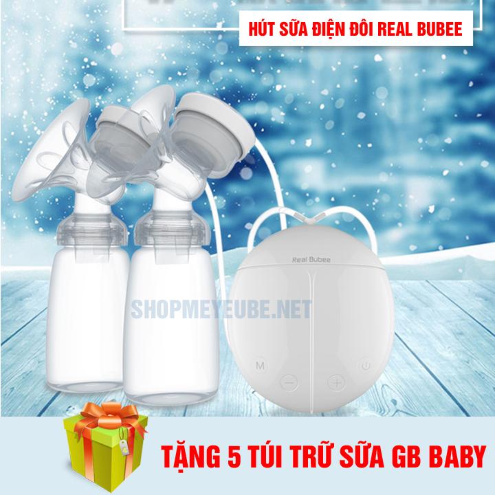 [ Tặng 5 túi trữ sữa ] Máy hút sữa điện đôi Real Bubee