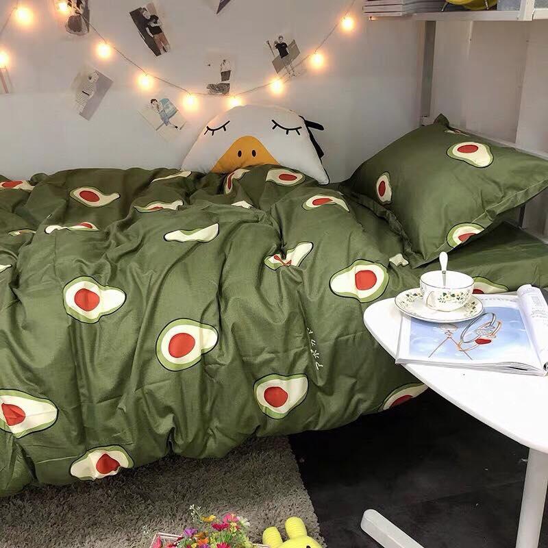 Bộ chăn ga gối hình trái bơ bo chun đủ kích thước