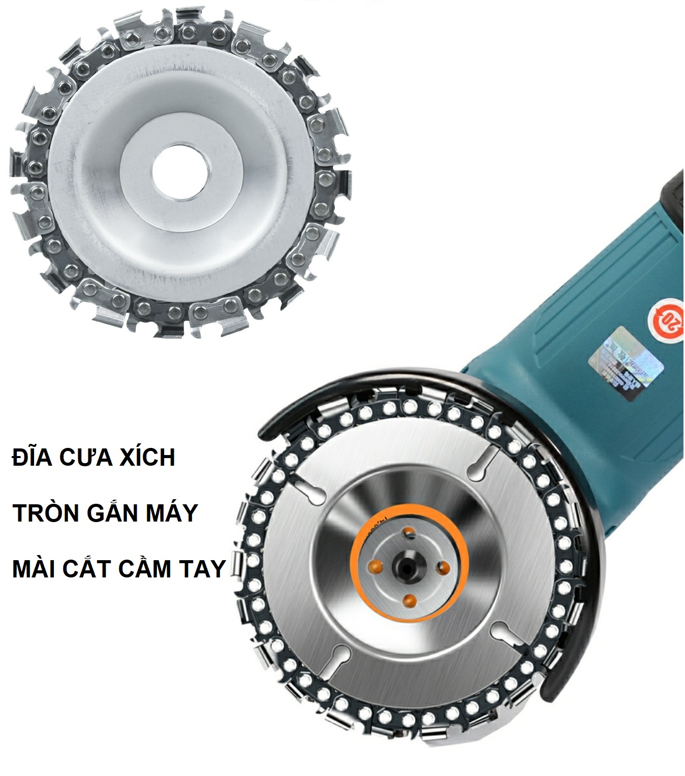 (Mua 5 Tặng 1) Đĩa Cưa Xích Tròn Gắn Máy Mài Máy Cắt - Lưỡi Cưa Xích Cắt Gỗ - Lưỡi Cắt Tạo Hình Điêu Khắc Gỗ Gắn Máy Mài 1 Tấc 1 Tấc 2