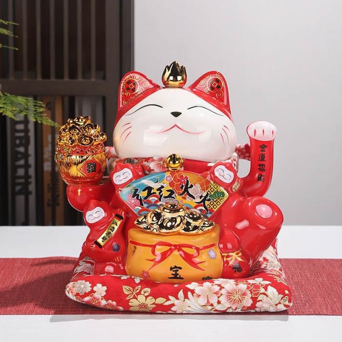 Mèo thần tài vẫy tay may mắn cao 29cm chiêu lộc phát may mắn