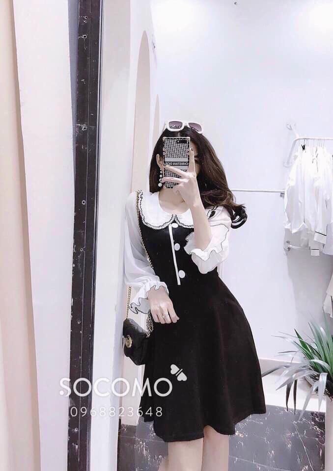 Đầm tiểu thơ tay bồng, bèo cổ và tay