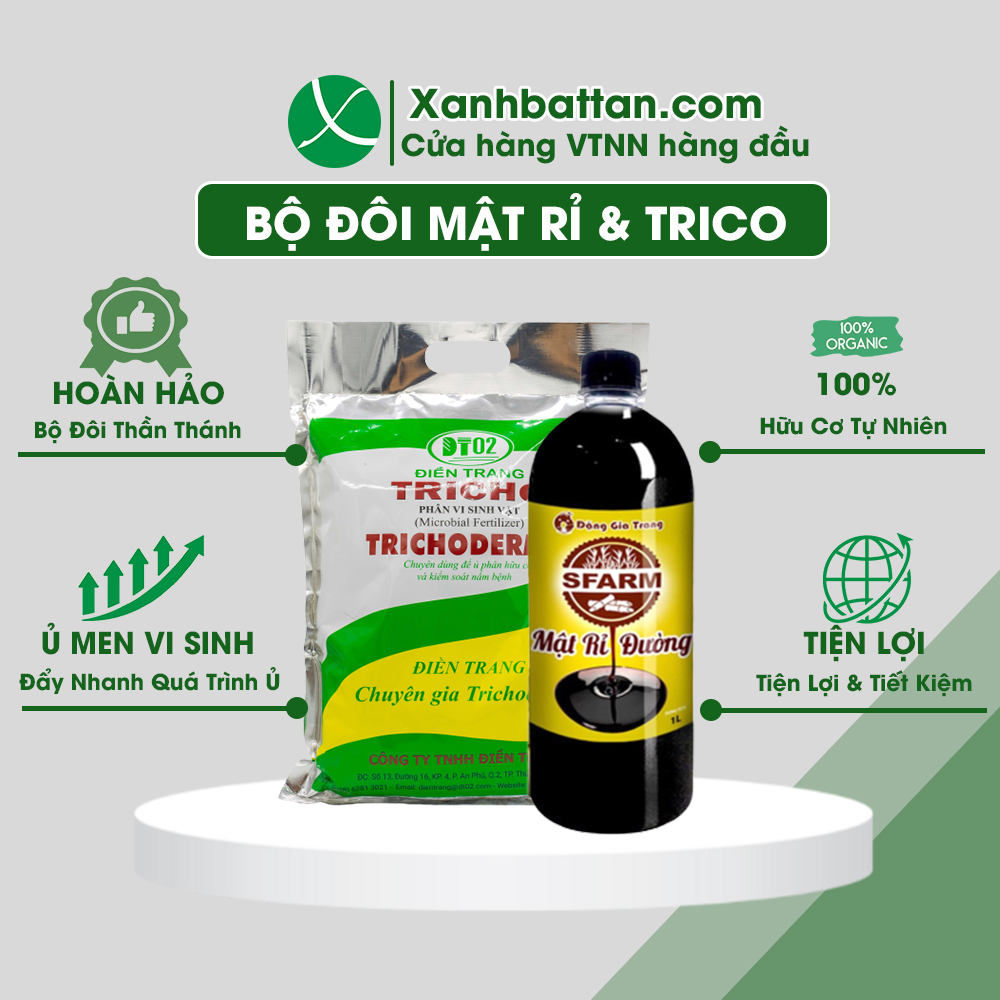 Bộ Đôi Mật Rỉ Đường 1 Lít Và Nấm Đối Kháng Trichoderma 1kg