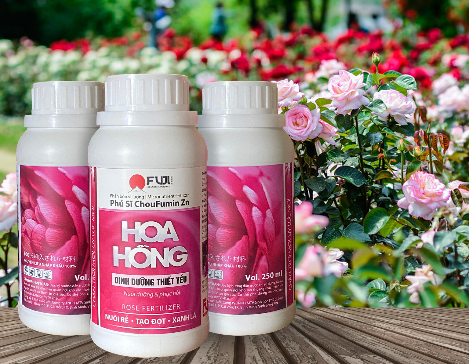 Phân bón Hoa Hồng Fuji phục hồi cây suy, xanh cây, dày lá 250ml Phân bón chuyên dùng cho hoa hồng