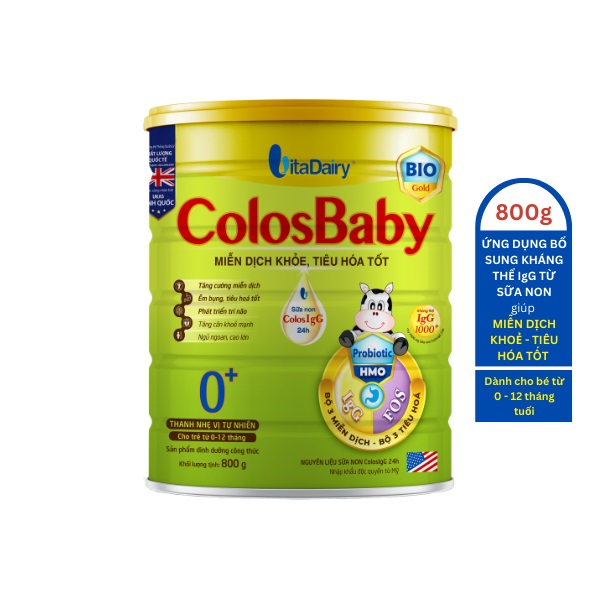 Sữa non colosbaby gold bio 0+, 1+, 2+ lon 800g