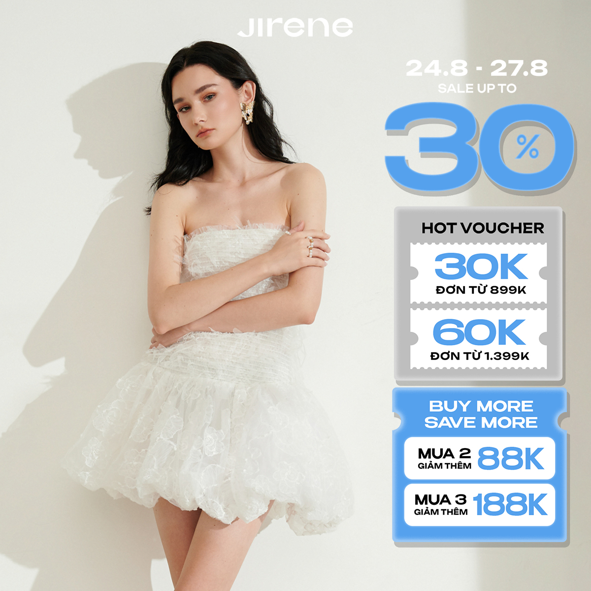 Jirene - đầm - flower dress - jin2d01