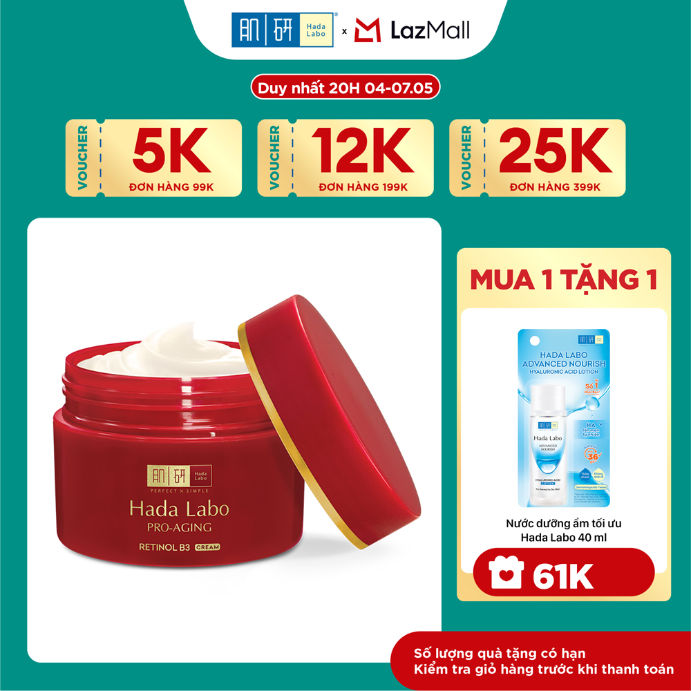 Kem dưỡng cải thiện lão hóa Hada Labo Pro-Aging Retinol B3 Cream 50g