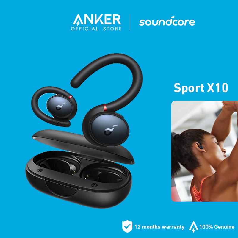 Soundcore by Anker Sport X10 True Wireless Bluetooth Sport Earbuds, Rotatable Earbuds Over-Ear Hooks for Ultimate Comfort and Secure Fit, Deep Bass Headset