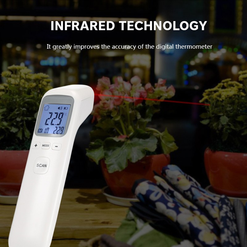Nhiệt kế hồng ngoại y tế CK-1502 đo trán, đo thân nhiệt, đo đồ vật màn hình LCD hiển thị