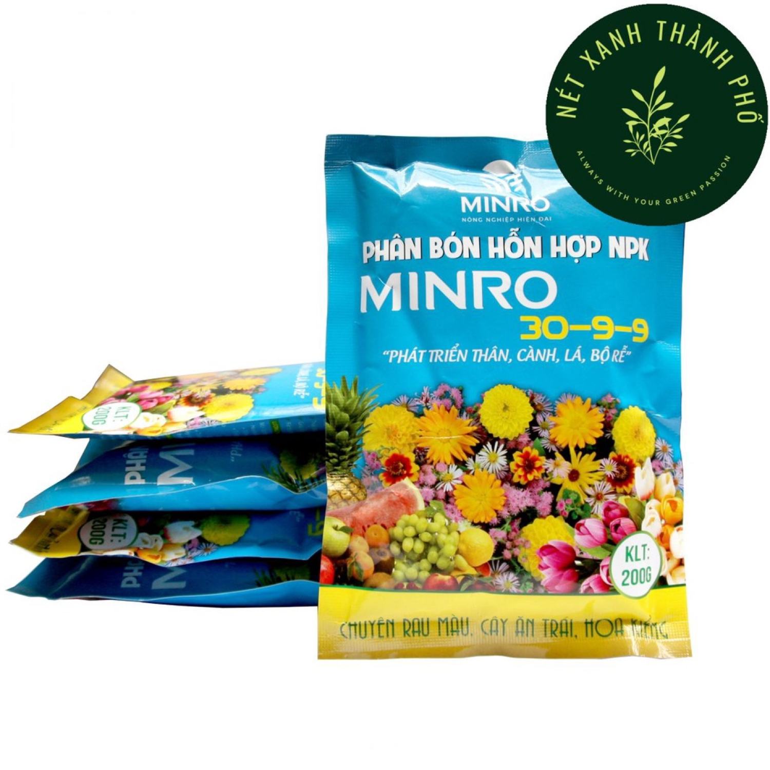 Phân bón hỗn hợp npk 30-9-9, 200gr