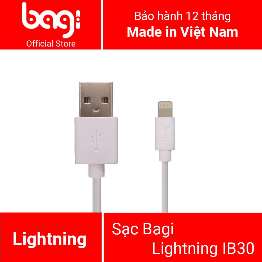 Dây cáp sạc cho Iphone dài 30cm Bagi – IB30