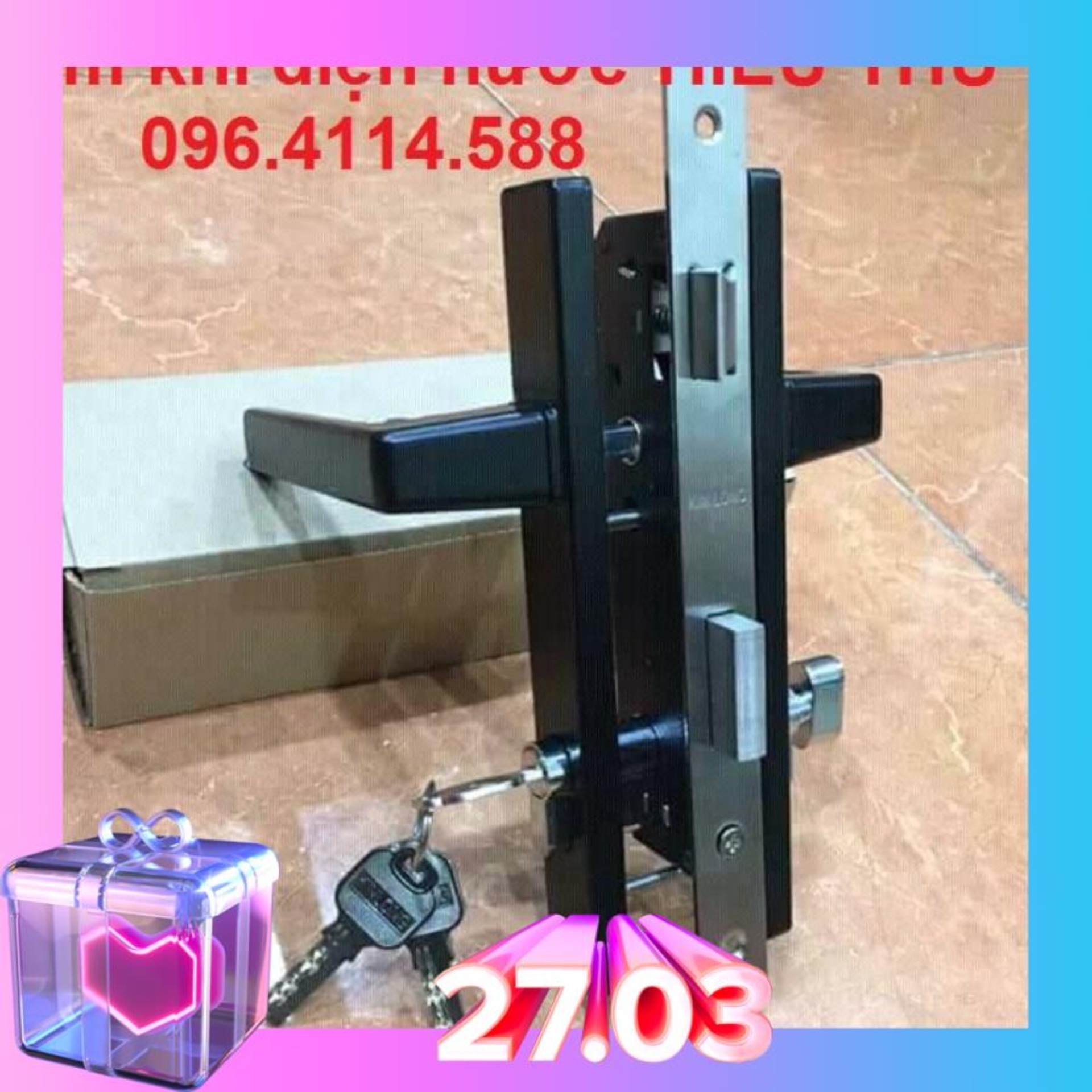 khóa tay gạt Kinlong lắp cửa nhôm- cửa nhựa- cửa thép