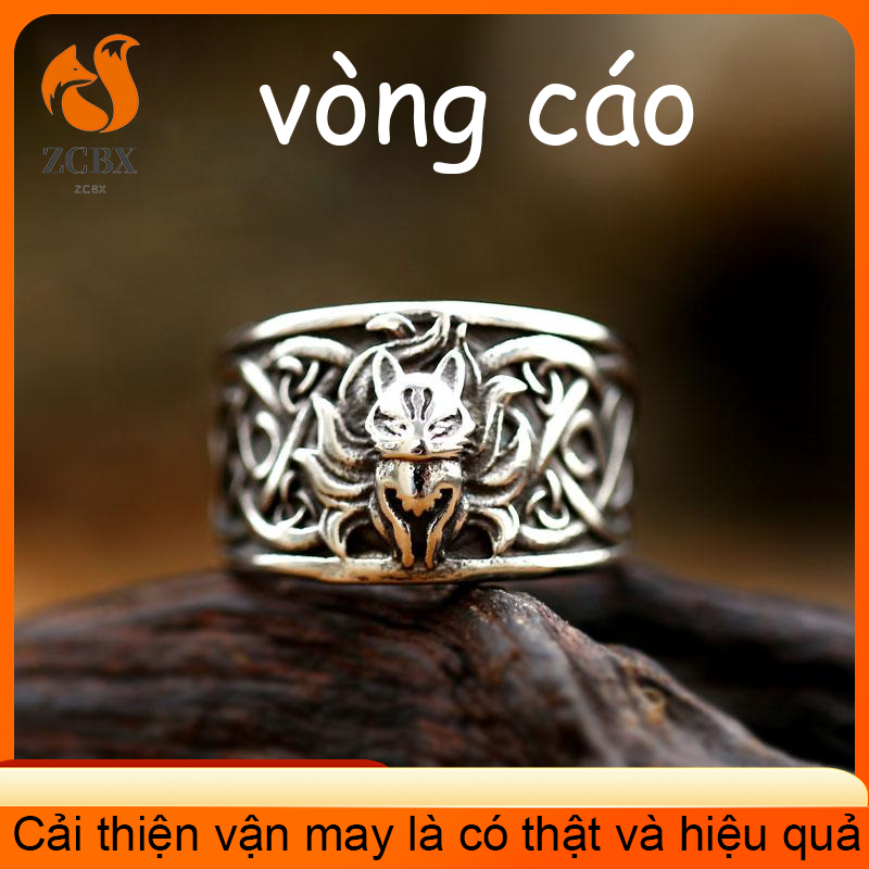 Nhẫn fox rune nhẫn trang sức bằng thép không gỉ bằng thép titan nhẫn nam và nữ có cùng đoạn cầu nguyện chuyên nghiệp tình yêu thần tài