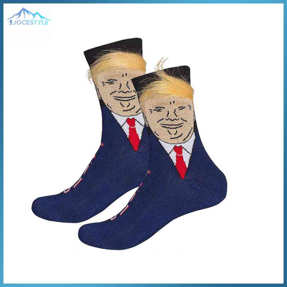 Tóc Giả 3D Tổng Thống Donald Trump Cho Nam Tất Tròn Thường Ngày In Hình Vui Nhộn Cho Người Lớn