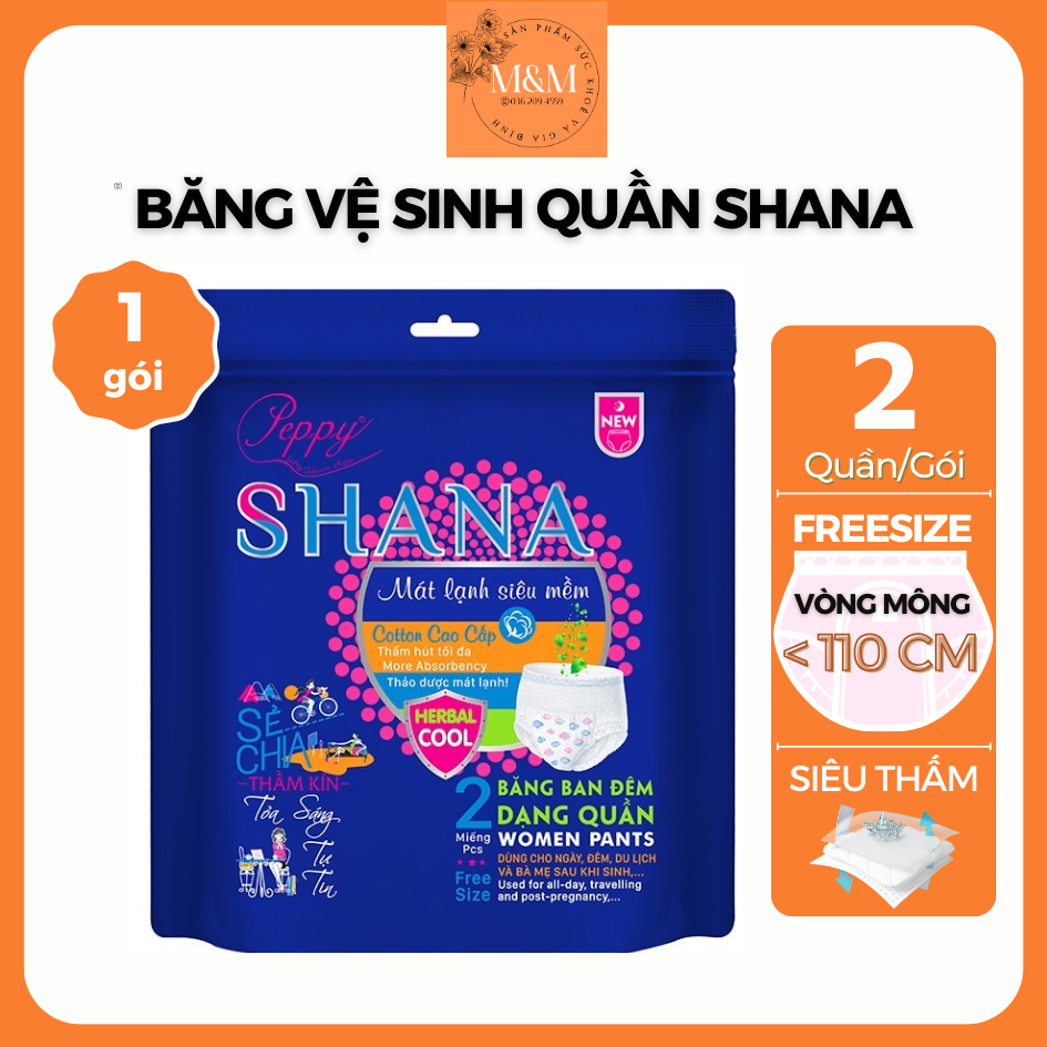 Băng vệ sinh dạng quần shana 2 quần / gói
