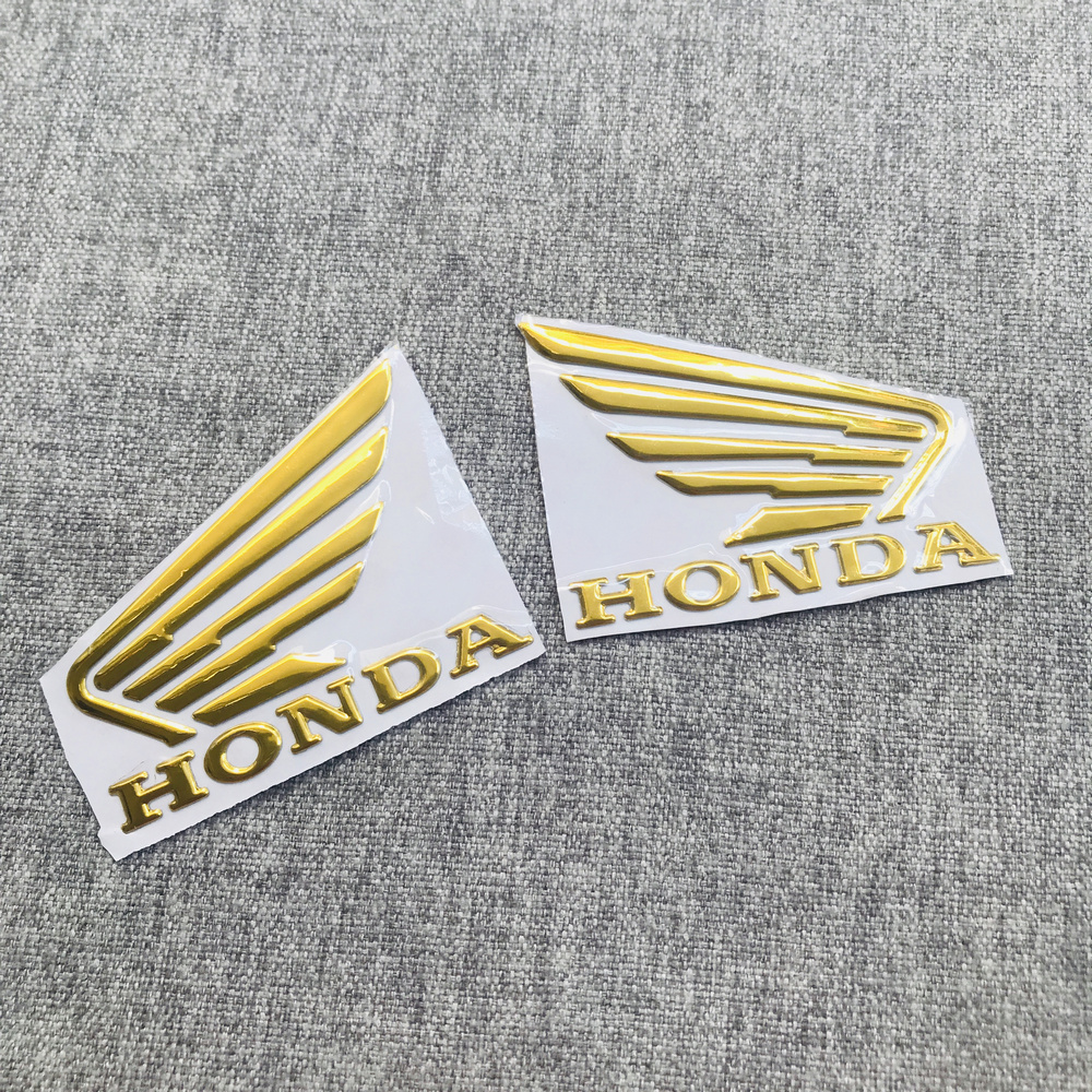 BỘ Tem LOGO biểu tượng CÁNH CHIM WINGS gắn các dòng xe HONDA (MÀU VÀNG)