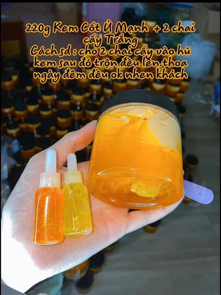 Kem body Cốt Ủ Mạnh kèm Cấy trắng set combo 4 món