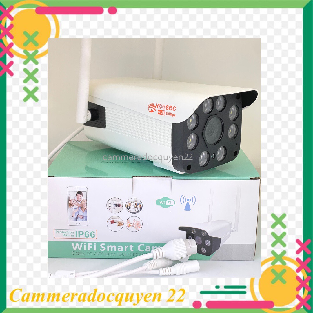 Camera IP Wifi Ngoài trời app Yoosee 2 Râu 1080P - LED trợ sáng quay đêm có màu, đàm thoại 2 chiều , chống nước chống bụi , bảo hành 12 tháng