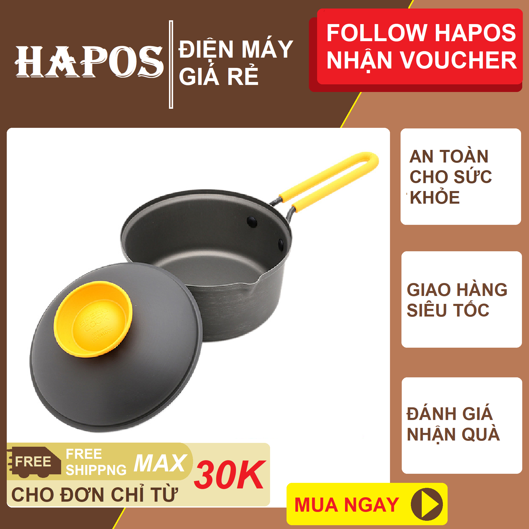 Nồi cookplus speed cook lock&lock- lca3161y- vàng -16cm