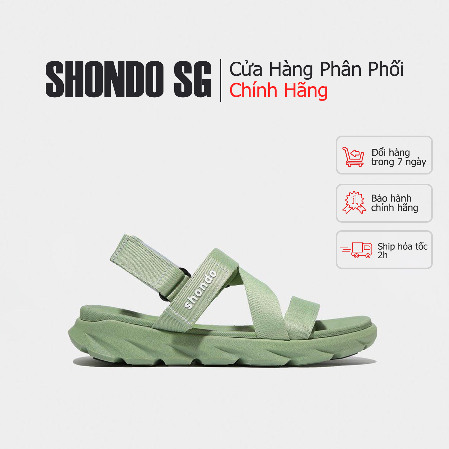 [HCM]Giày Sandals SHONDO F6 Sport - F6S007-Màu Bơ rất đẹp