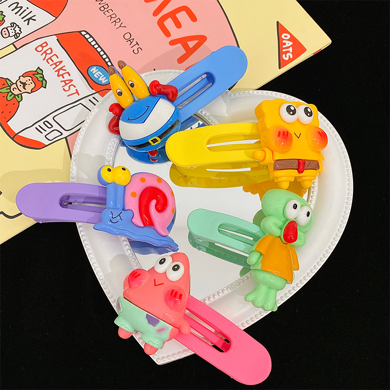 Kẹp tóc hoạt hình SpongeBob Patrick Star cỡ lớn dành cho nữ Kẹp mỏ vịt ngọt ngào Thời trang gái Kẹp tóc