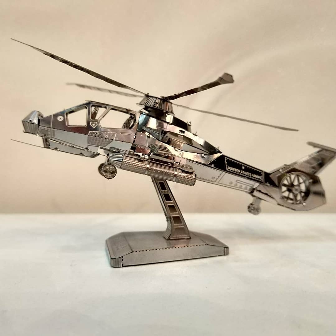Mô Hình Lắp Ráp 3D Kim Loại Máy Bay Trực Thăng Trinh Sát Và Tấn Công RAH-66 [Chưa Lắp]