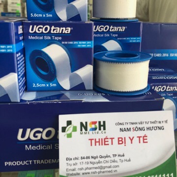 Băng keo dính cuộn vải lụa y tế băng keo lụa UGOTANA ugo tana silk tape độ dính cao 2.5cm x 5m