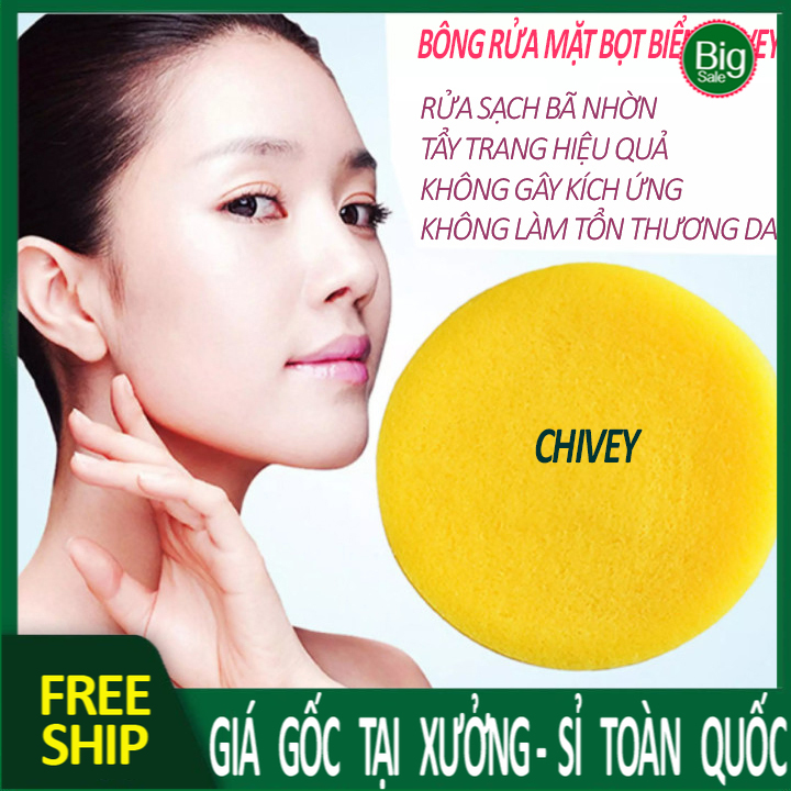 [Bịch 12 Miếng] Mút Rửa Mặt - Bông Rửa Mặt Bọt Biển, Bông Nở Rửa Mặt Nhật Bản Dạng Nén Chivey Mềm và Dai Không Gây Tổn Thương Da, Rửa Mặt Cực Sạch, Nhỏ Gọn Tiện Dụng, Gói 12 miếng bông mút rửa mặt chivey.BIGSALE MART A47